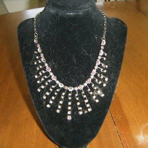 15" Black Purple Stone Necklace